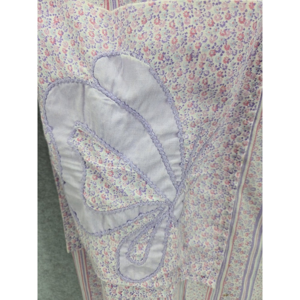 Vtg Patti J Larwin Nightgown Sleeveless House Coat Purple Floral Cottage Sleep S - Picture 2 of 8